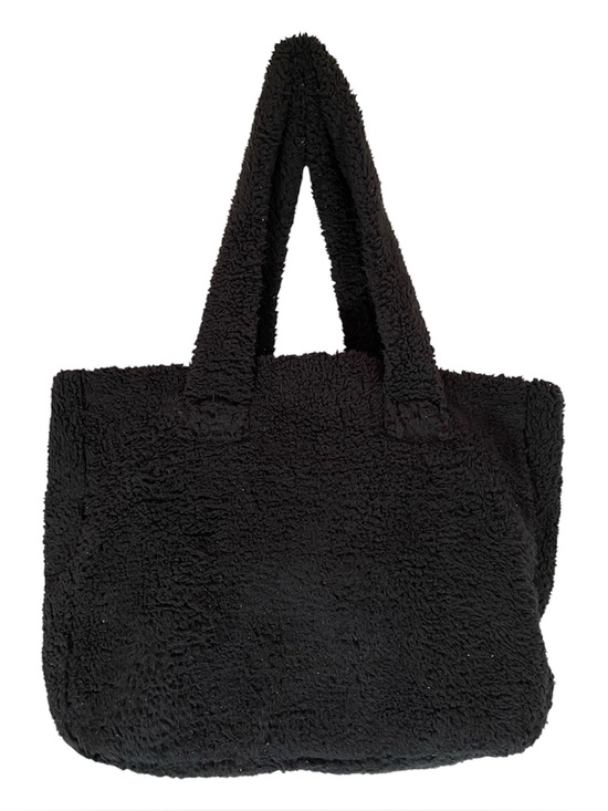 32 Degrees Handbags - 32 DEGREES HEAT Black Sherpa Fleece Tote Bag